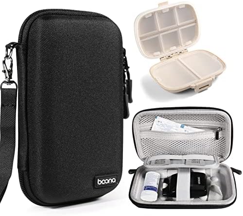 Чанта за Диабетна консумативи + Кутия за хапчета, Калъф за пътуване за Диабетици от EVA с твърда черупка, Органайзер