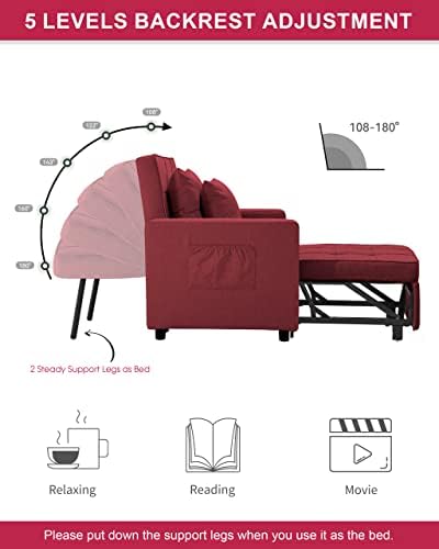 Разтегателен фотьойл-легло Litbird, Раскладывающееся В Легло Стол на futon, Разтегателен диван и фотьойл за хол, 3 в