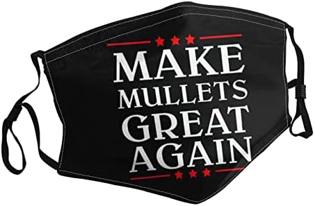 Make Mullets Great Again Washable_Mask Унисекс, Кърпи За лице, За възрастни, за многократна употреба Калъф За устата, Защита