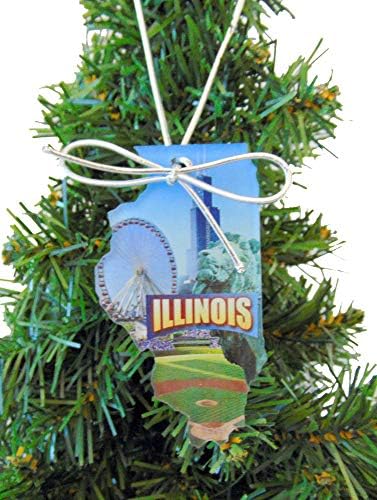 Украса на щата Илинойс под формата На сцена Чикаго Коледна украса Произведено в САЩ