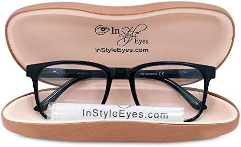Полихроматические очила за четене In Style Eyes Apollo - Очила за четене в пълна квадратна рамка с преходни лещи