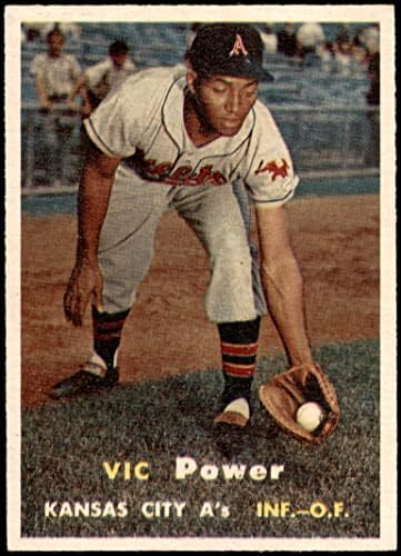 1957 Topps 167 Вик Пауър от Канзас Сити Атлетикс (Бейзболна картичка) EX/MT + Лека атлетика