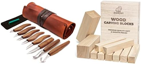 BeaverCraft BW10 Блокове за дърворезба от Бряст Луксозен Комплект За Дърворезба S18X