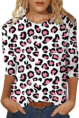 Модерен Ризи на Свети Валентин, Дамски Туника С Леопардовым Принтом във формата на Сърце, Тениски, Модерен Пуловер с дълги ръкави