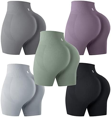 Evercute Комплект Спортни Къси панталони за Жени с Висока Талия, Контрол на Корема, къси Панталони за Стягане на задните