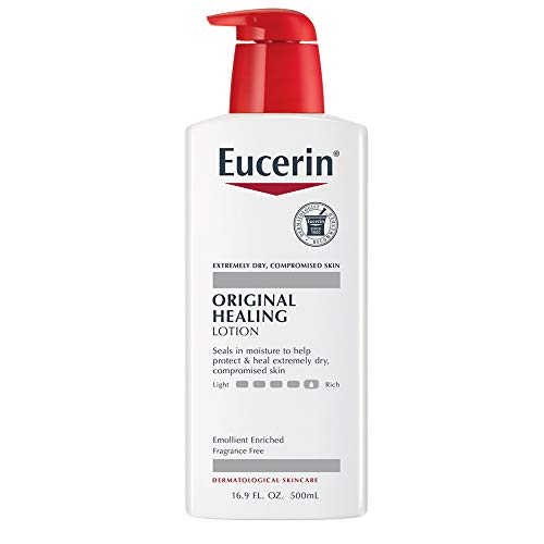 Eucerin Original Healing Rich Body Лосион, Лосион за тяло за суха кожа, Бутилка с шум обем 16,9 течни унции