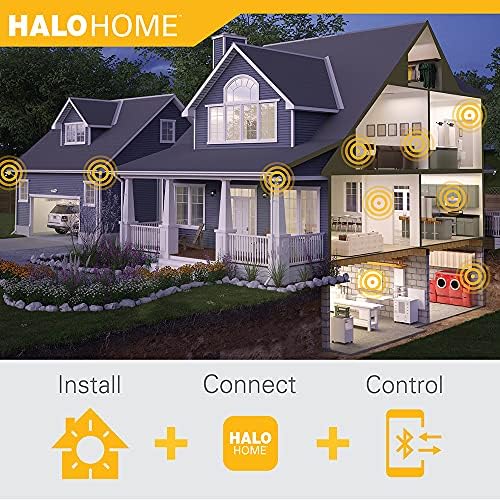 Halo Home HLB4069BLE40AWH Smart Canless LED-Вградени лампа За избор 2700K-5000K CCT 4-Инчов Бял