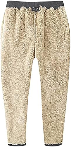 KEFITEVD Мъжки Топли Панталони върху лигавицата на шерпи, Зимни Спортни Панталони за Джогинг с Отворени Ходила на