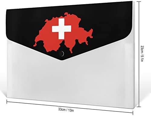 Флаг Карта на Швейцария, Органайзер за файлове във формата на акордеон, расширяющаяся папка за файлове, 6 джобове, държач