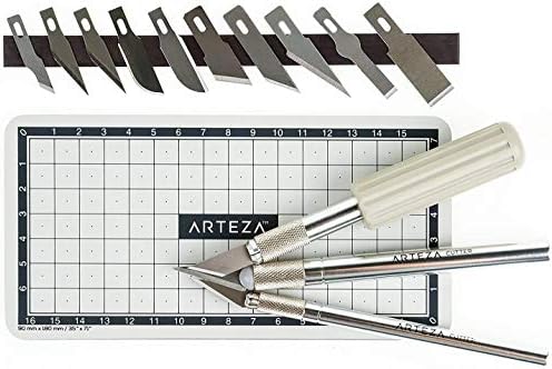 Комплект ножове за хоби Arteza, определени от 17 теми, включително 13 стоманени ножове, Ножове с Прецизна дръжка за подрязване