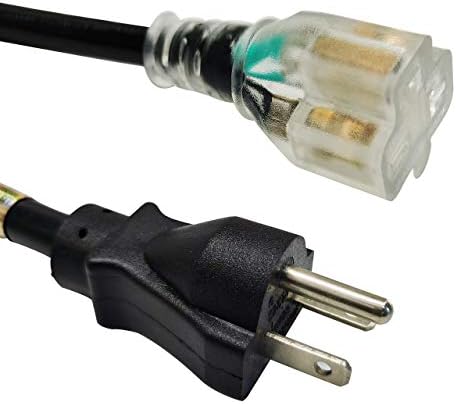 Удлинительный захранващия кабел NEMA 6-20 от щепсела към конектора 6-20 - 25 ФУТА, 20A /250, 12/3 SJT, Т-образен