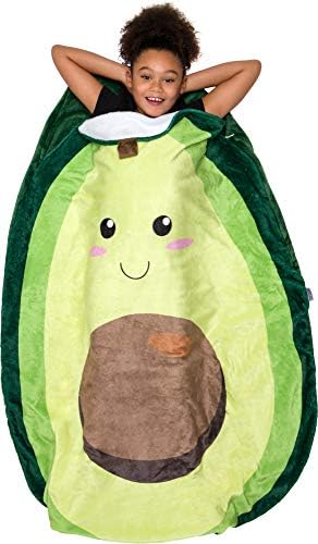 СМЕШНО! Детско Одеяло-чанта с Авокадо - Удобно Одеяло за деца - Зелен - Един размер