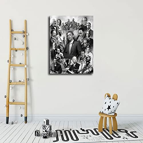 Плакат с Обама, Малкольмом Иксом и Мартин Лутър Кинг, Месец на Великата Черна история, Винтажное Изкуство, Декорация за вашия