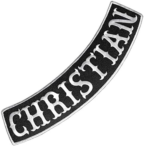 VEGASBEE Християнска Бродирана нашивка с желязо На Байкерской яке Rider Vest Черно-Бяла Долната Греда 12 на САЩ