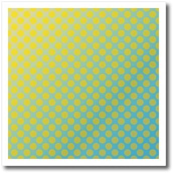 3dRose Омбре в синьо-жълти точки-Утюжок за топлопреминаване, 10 на 10 см, на бял материал (ht_201463_3)