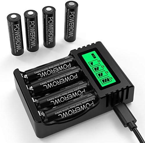 Акумулаторни батерии тип АА POWEROWL с подобрени зарядно устройство за отделните хранителни вещества, никел-металлогидридная
