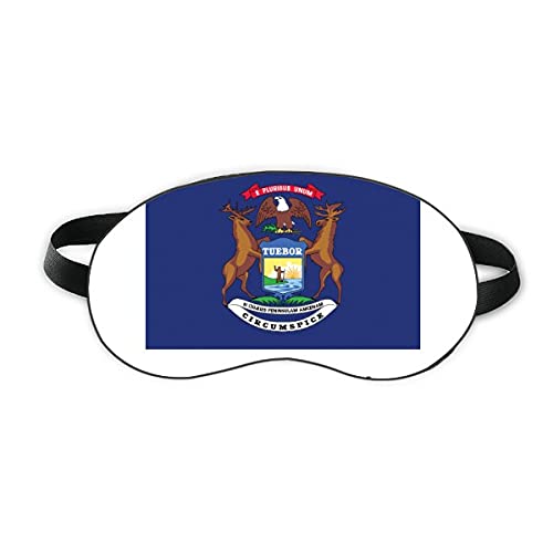 Контур на държавния флаг на Мичиган Sleep Eye Shield Мека Нощна Превръзка На очите Сянка на Кутията