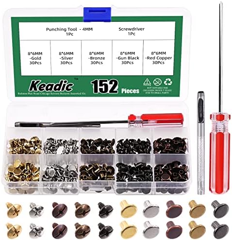 Keadic 302 бр., 5 Цвята, Метални Чикагские Крепежни Винтове, Нитове, Обхват, определен с Установочным инструмент,