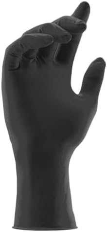 Заредете черни Еднократна нитриловые ръкавици, 6 на хиляда, Stauffer Sense6x, без латекс, дълги, твърди и