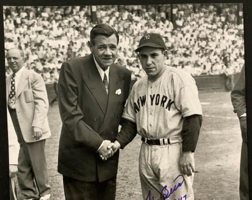 Йога Берра Подписа снимка 11x14 Бейзбол Ню Йорк, 1947 Inscr Авто Бейб Рут КОПИТО JSA 2 - Снимки на MLB С автограф
