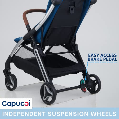Лека и Ультракомпактная количка Capucci Memento | Одобрена За превоз на багаж, Быстросъемная Детска количка | Марокански Син
