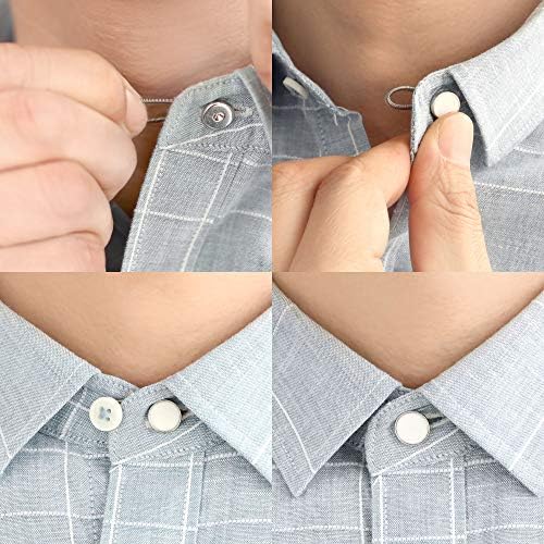 Метални Копчета за яка, Еластични Пълнители Удължител врата Чудо-Пуговица за разширяване на мъжки ризи на 1/2 размер