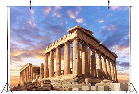 BELECO 10x6,5 метра Текстилен Древногръцки Фон за Снимки Храма на Партенона в Акрополе в Атина, Гърция, Фонове за Митология,