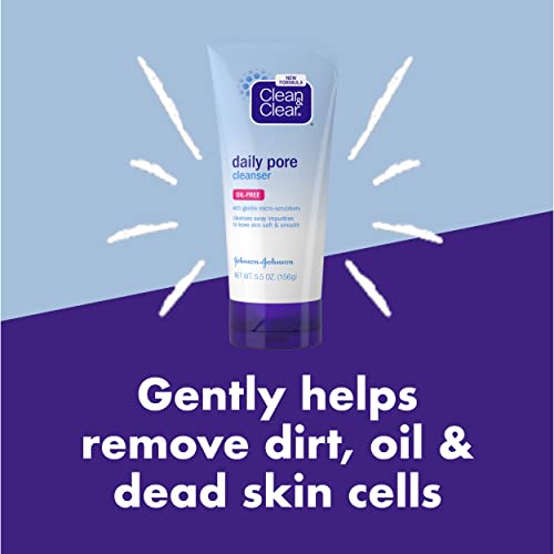 Почистващо средство за лице на Clean & Clear Daily Pore за мека, гладка кожа, Безмасляное средство за измиване на лицето