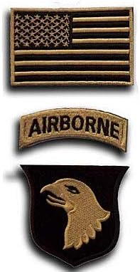 3 Части на 101-ва въздушнодесантна дивизия на САЩ Военен Кука и Контур Тактика Морал Бродирана Нашивка (color3)