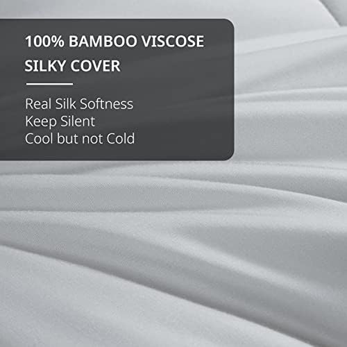 Стеганое одеяло HOMBYS от леката охлаждаща вискоза от бамбук, Пуховое одеяло Кралски размери, Алтернативни части