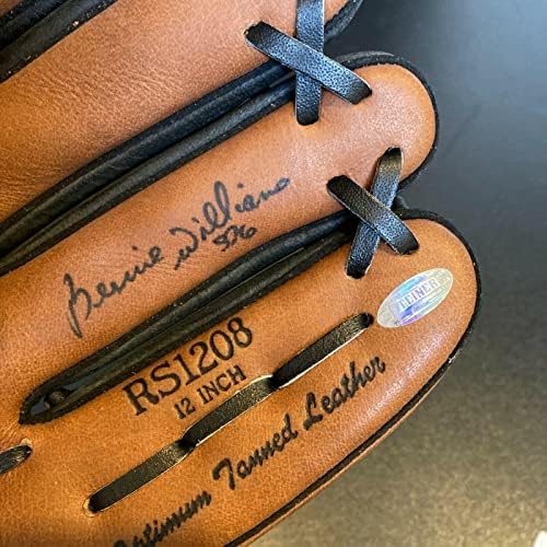 Бейзболна ръкавица с автограф Бърни Уилямс от Rawlings, ръкавици MLB с автограф Steiner COA