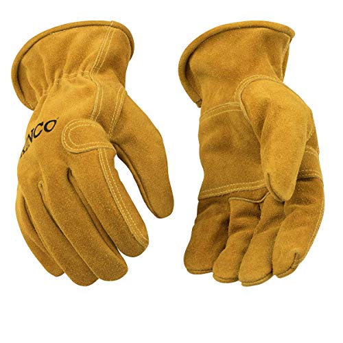 Kinco - Работни ръкавици от телешка кожа без подплата, Подсилена длан, (198)