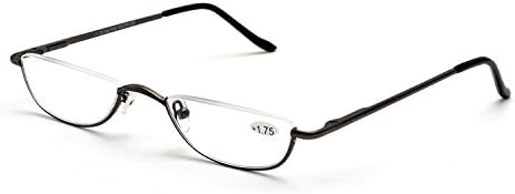ZUVGEES Реколта Сплав Полуободковые Очила За Четене, За Мъже, За Жени, Половината от Обхвата на Тънък Очила