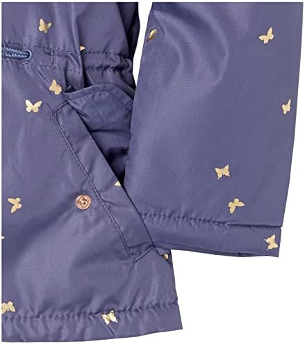 Зимно палто с качулка за момичета OshKosh B ' sofia в Тъмно синьо с елегантен метален дизайн на пеперуда, 4 г.