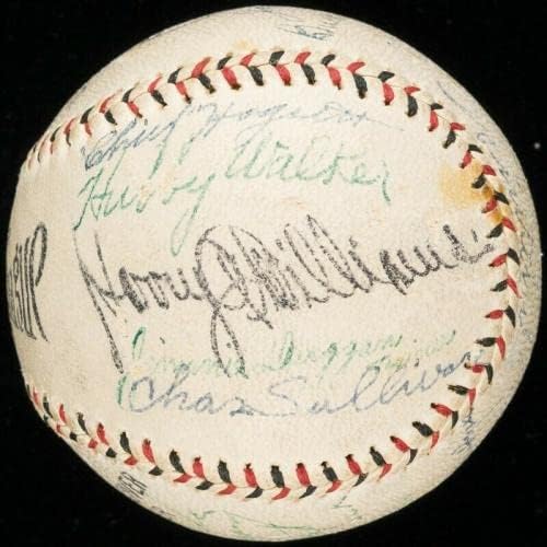 1931 Екипът на Детройт Тайгърс Подписа бейзболен договор с Боклук device database JSA COA - Бейзболни топки с автографи