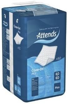Пелени за еднократна употреба Attends Cover-Dri Plus - 60 см x 60 см (24 x 24) -50 долара в опаковка