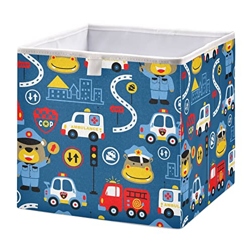 Кутия за съхранение на кубчета с анимационни автомобил, Сгъваеми кутии за съхранение, Водоустойчив кош за играчки, Органайзер