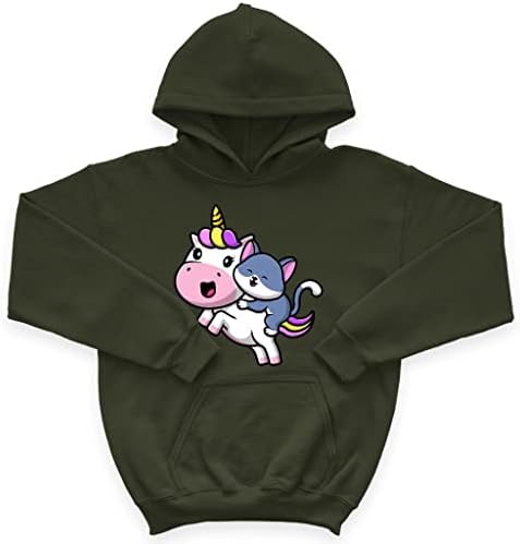 Детска hoody с качулка от порести руно Cat Unicorn - Детска hoody с качулка Rainbow Unicorn - Скъпа дизайнерска hoody