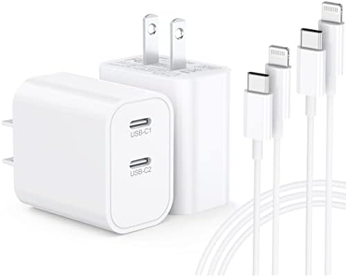 Зарядно устройство, USB C, 2 серии по 20 Вата за iPhone 14-Бързо Зарядно устройство, Двухпортовое Стенно зарядно