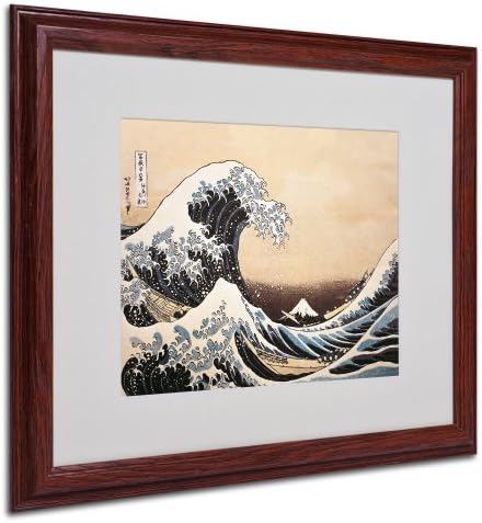 Голямата вълна Кацусики Хокусая в дървена рамка, 16, 20 инча