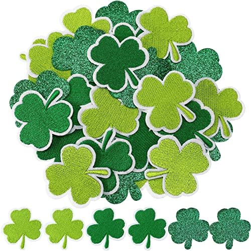 30 Парчета-Малките ивици с трилистником на Деня на Св. Патрик, бродирани на Желязо в зелената ирландски нашивке,