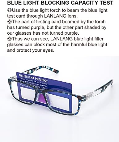 LANLANG, 3 опаковки, Блокер Синя Светлина Очила за четене за Мъже и Жени, компютърни очила с защита от синя