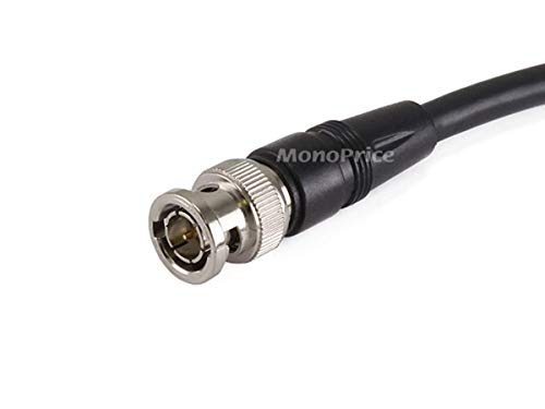 Коаксиален кабел Monoprice за аудио/видео 6 фута - Черно | Конектор RG-59U BNC/ RCA, 75 Ома