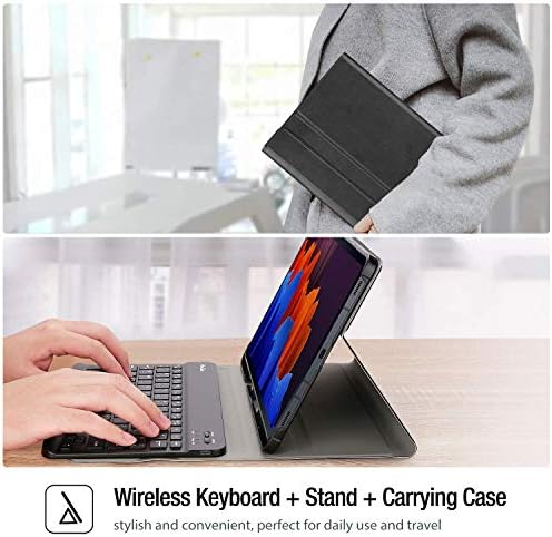 Калъф за клавиатура ProCase Galaxy Tab S7 Plus 12,4 2020 в комплект с твърд калъф за Galaxy Tab S7 FE / Galaxy Tab S7 Plus