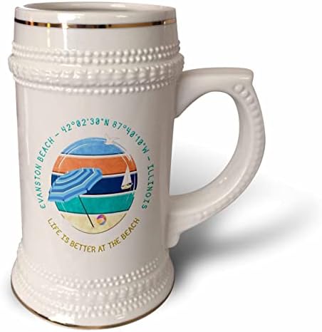 3. Американски плажове - Эванстон Бийч, окръг Кук, Илинойс. - чаша за стейна на 22 унция (stn-375263-1)