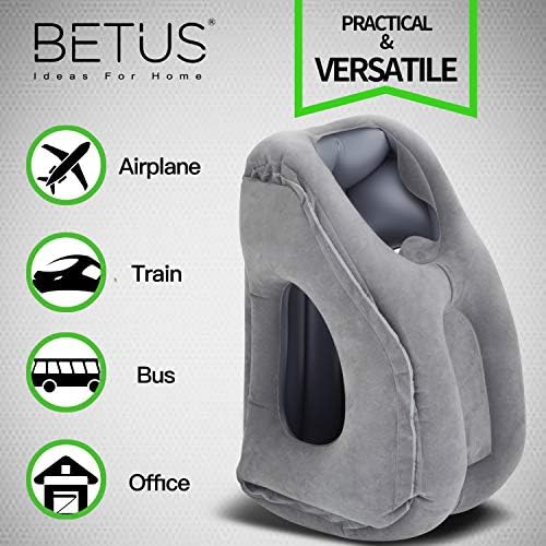 Надуваема възглавница за пътуване Betus Dreamer Comfort за самолета - Ергономичен Дизайн и удобна възглавница за
