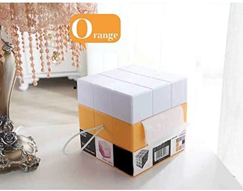 Капак кутии за салфетки UCYG Magic Cube - Декоративен държач за квадратни кутии за салфетки с конец (Цвят: оранжев,