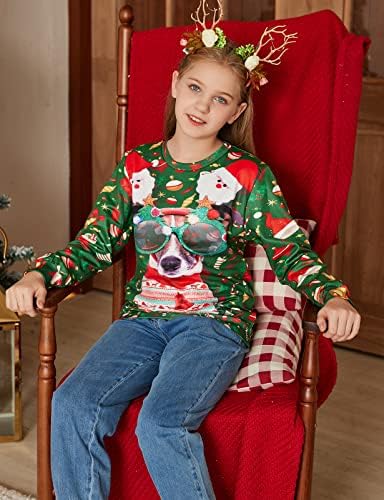 Enlifety/ Грозен Коледен Пуловер За Момчета и Момичета, Флисовые Качулки С 3D Принтом, Коледен Пуловер, Джъмпери,