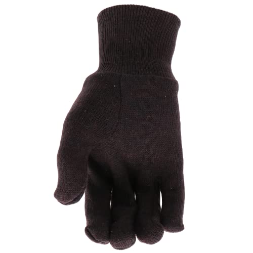 Мъжки работни ръкавици БОС от кафяв Джърси, трикотажни, за общо предназначение, 12 опаковки, Леки, Удобни, Плетени