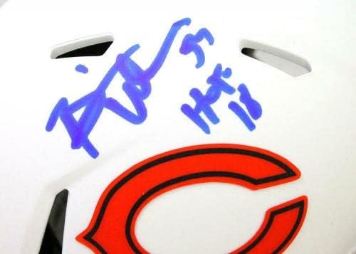 Брайън Урлахер подписа мини-каска Chicago Bears Lunar Speed с мини-каска HOF-BA W * Синьо - Мини-каски NFL с автограф